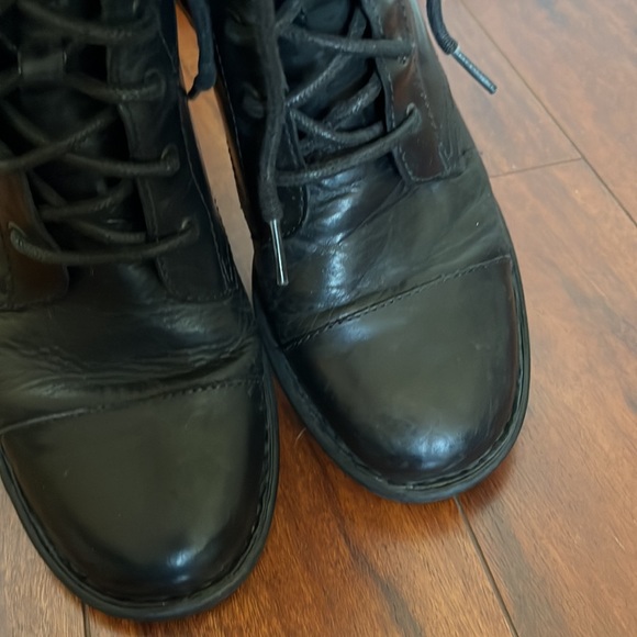 Born black leather combat boots - Picture 7 of 11